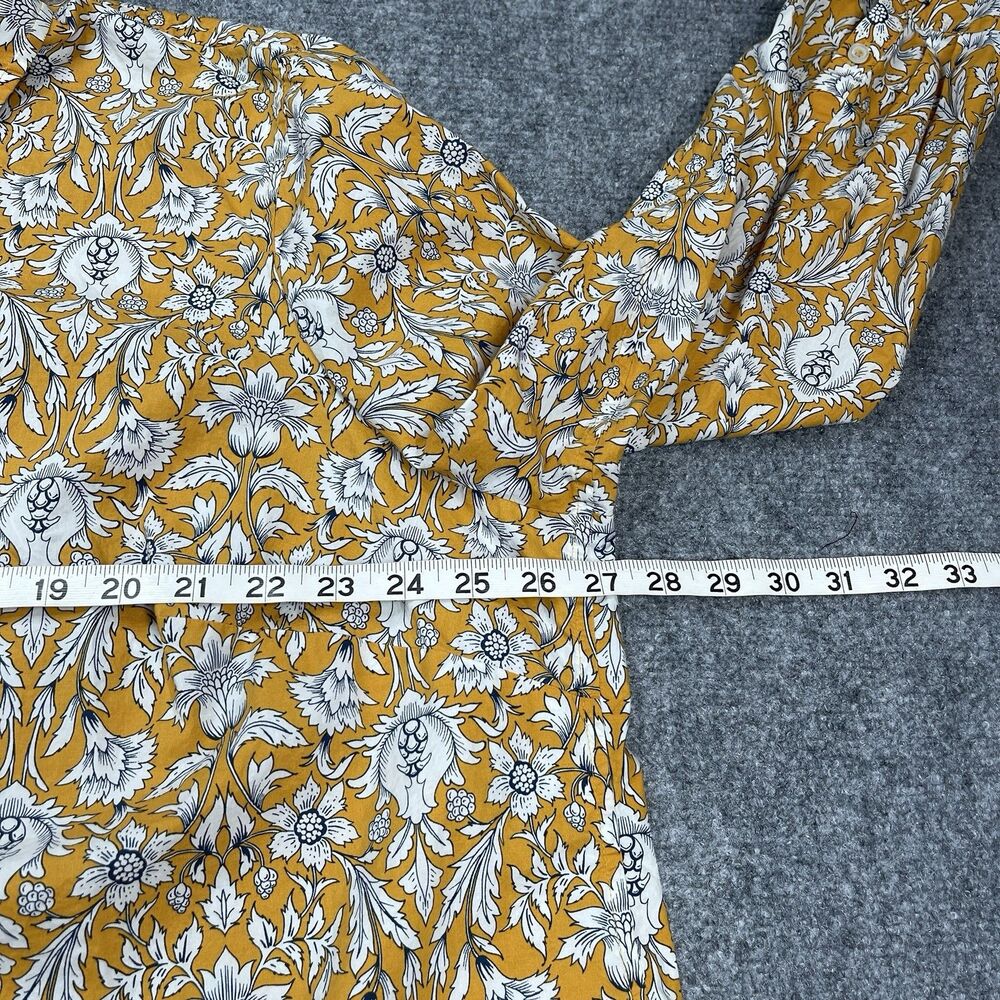 Talbots Top Womens Plus 3X Button Front Intricate Garden Print Flip Cuff Cotton - Picture 10 of 12